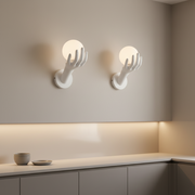 Aplica LED Decorativa MANO, 15x30cm, 1xE27, Sticla si Resina, Alb