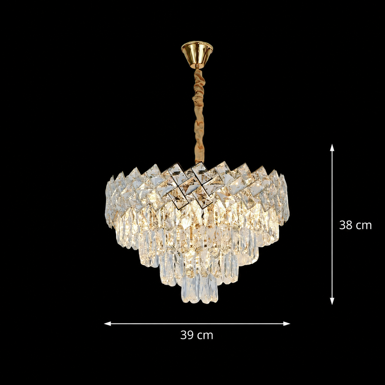 Crystal Chandelier WINDSOR Nobile 5xE14, Διάμετρος 39cm, Γυαλιστερό χρυσό, Ρυθμιζόμενο ύψος Crystal Chandeliers Προεπιλεγμένος τίτλος Alessandro Design