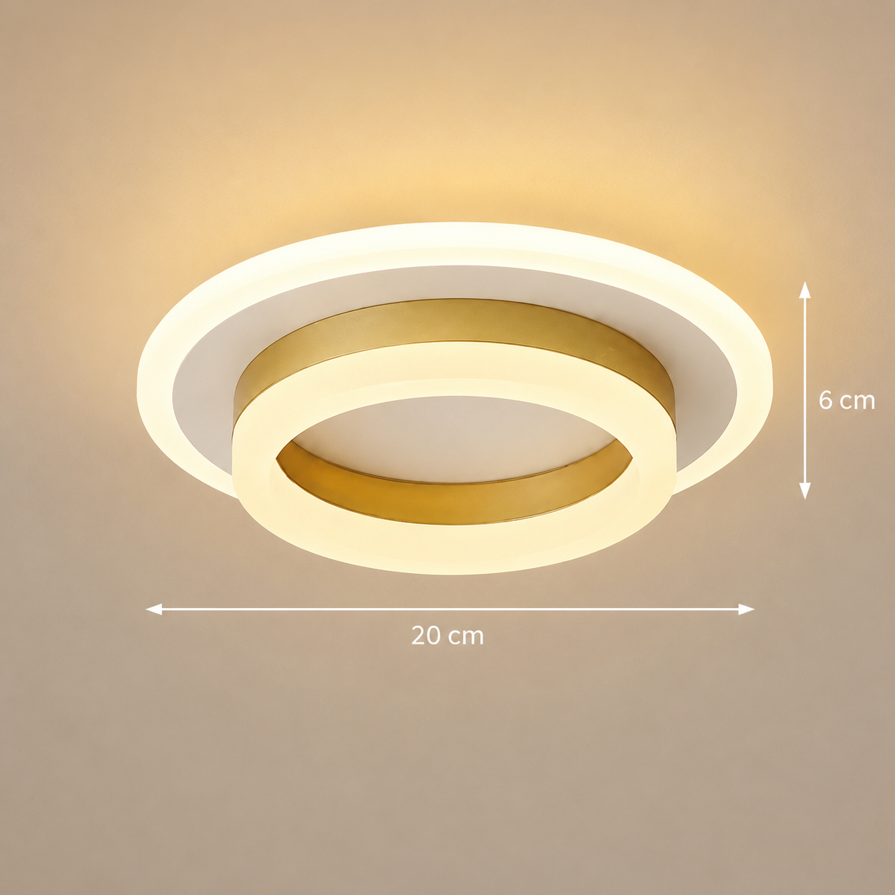 Πολυέλαιος LED SOLENA ROTONDA 21W, Διάμετρος 20cm, Κρύο/Ζεστό/Ουδέτερο φως, Χρυσό Λευκό LED Πολυέλαιοι Προεπιλεγμένος τίτλος Alessandro Design