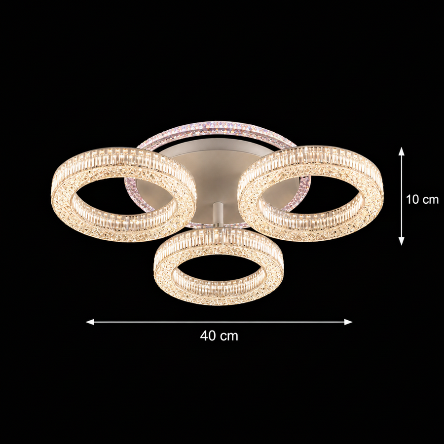 Lustra LED RONDA Nobile cu telecomanda 46W, 3 Cercuri, lumina Rece/Calda/Neutra, Dimabila, Alb Lustre LED cu Telecomanda Default Title Alessandro Design