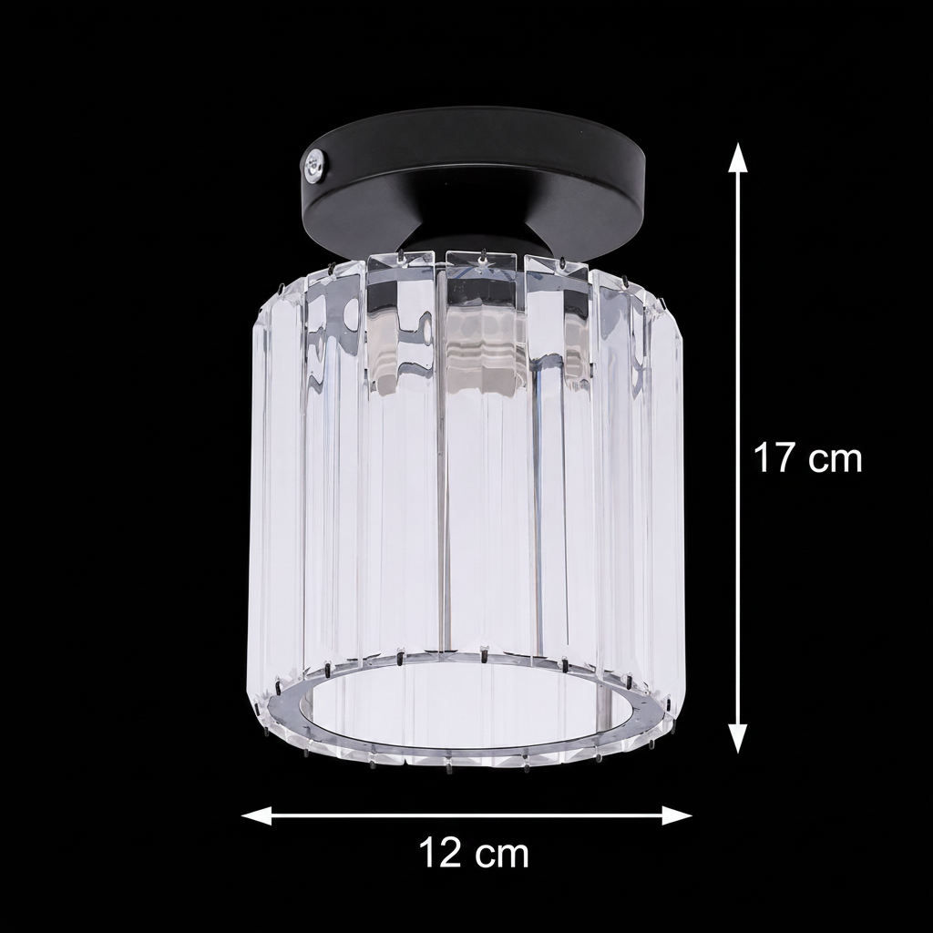 Classic Chandelier, Georgian, 1x E27, Glass Shade, Black, Metal and Glass Classic Chandeliers Προεπιλεγμένος τίτλος Alessandro Design