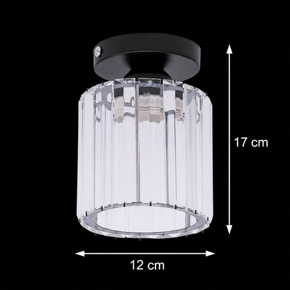 Classic Chandelier, Georgian, 1x E27, Glass Shade, Black, Metal and Glass Classic Chandeliers Προεπιλεγμένος τίτλος Alessandro Design