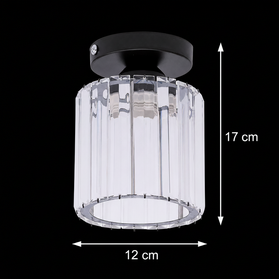 Classic Chandelier, Georgian, 1x E27, Glass Shade, Black, Metal and Glass Classic Chandeliers Προεπιλεγμένος τίτλος Alessandro Design
