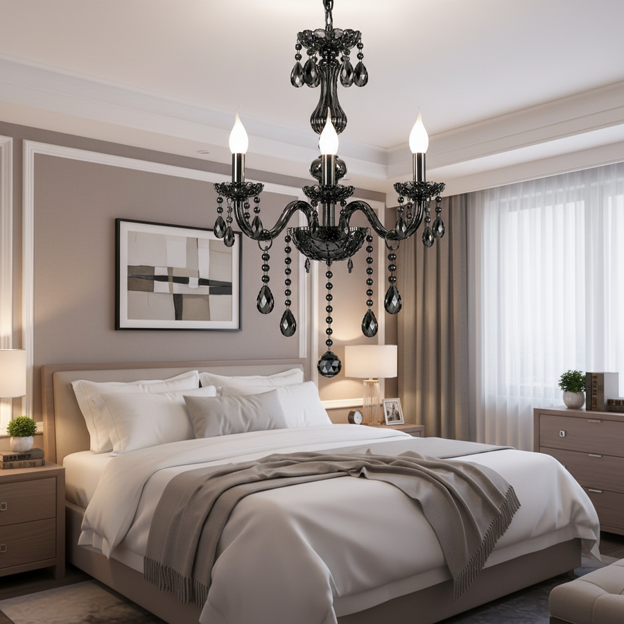 Crystal Chandelier AUGUST Eleganza, 3xE14, Διάμετρος 48cm, Ασημί, Ρυθμιζόμενο Ύψος Classic Chandeliers Προεπιλεγμένος τίτλος Alessandro Design