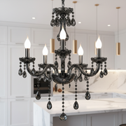 Crystal Chandelier ALNWICK Eleganza, 5xE14, Διάμετρος 48cm, Μαύρο, Ρυθμιζόμενο ύψος Classic Chandeliers Προεπιλεγμένος τίτλος Alessandro Design