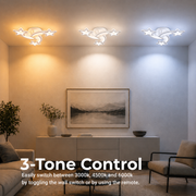Πολυέλαιος LED με τηλεχειριστήριο IPOMOEA 51W, 3 αστέρια, Κρύο/Ζεστό/Ουδέτερο φως, Ρυθμιζόμενο, Λευκός πολυέλαιος LED με τηλεχειριστήριο Προεπιλεγμένος τίτλος Alessandro Design
