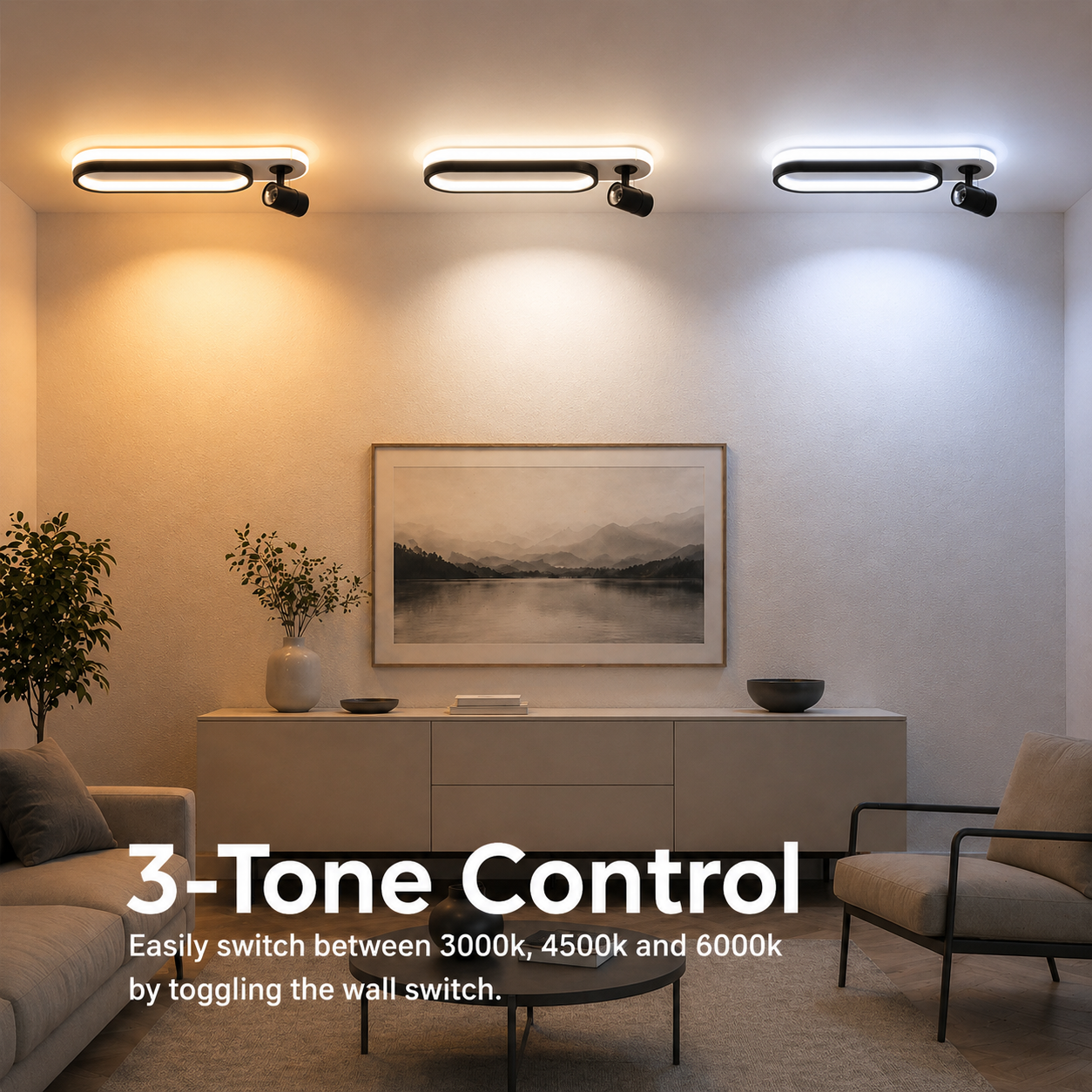 Πολυέλαιος LED με ρυθμιζόμενο προβολέα FISSO Camilla 49W, φως 3000/4000/6000k, Μαύροι πολυέλαιοι LED Προεπιλεγμένος τίτλος Alessandro Design