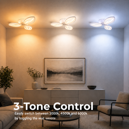 Πολυέλαιος LED με τηλεχειριστήριο ORCHID 40W, 3 πέταλα, κρύο/θερμό/ουδέτερο φως, ρυθμιζόμενο, λευκός πολυέλαιος LED με τηλεχειριστήριο Προεπιλεγμένος τίτλος Alessandro Design