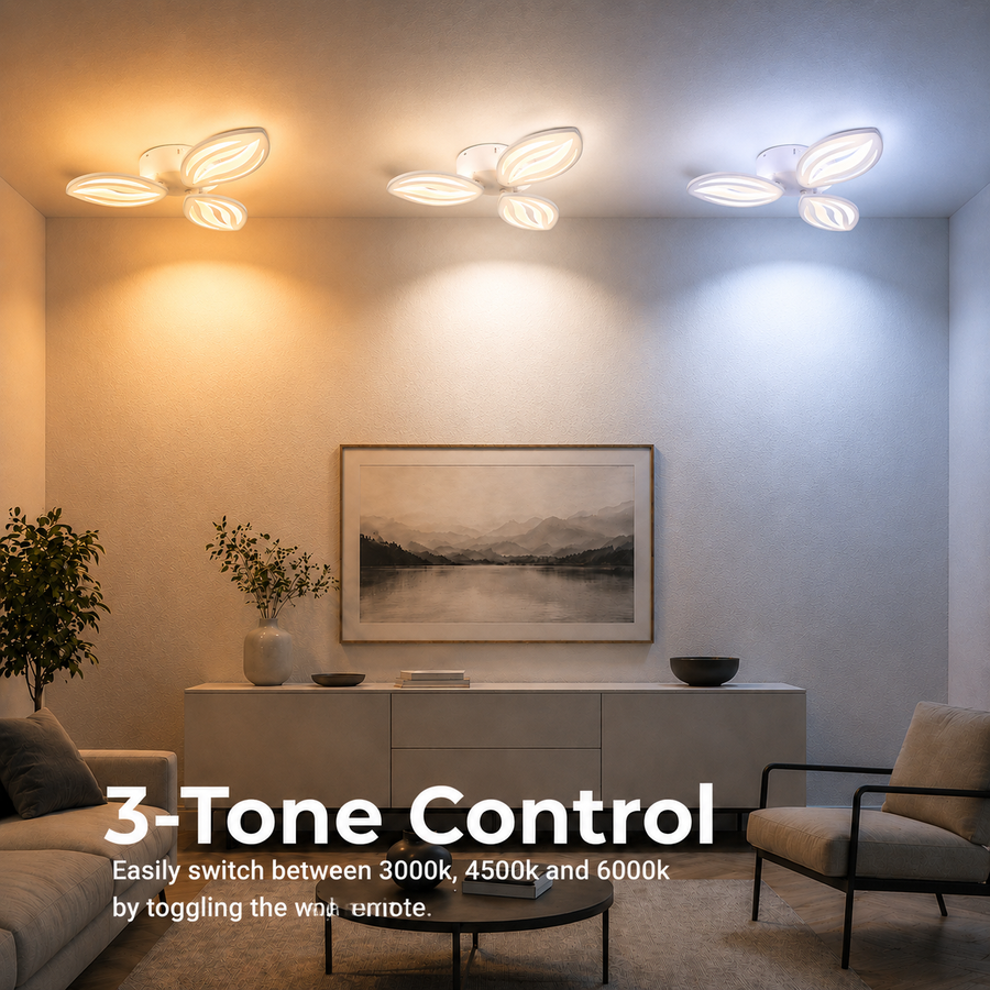 Πολυέλαιος LED με τηλεχειριστήριο ORCHID 40W, 3 πέταλα, κρύο/θερμό/ουδέτερο φως, ρυθμιζόμενο, λευκός πολυέλαιος LED με τηλεχειριστήριο Προεπιλεγμένος τίτλος Alessandro Design