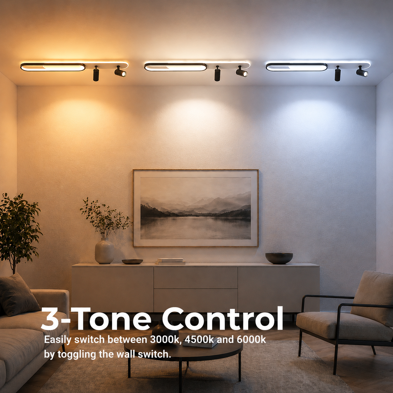 Πολυέλαιος LED με ρυθμιζόμενο προβολέα FISSO Camilla 70W, Κρύο/Ζεστό/Ουδέτερο φως, Μαύροι πολυέλαιοι LED Προεπιλεγμένος τίτλος Alessandro Design