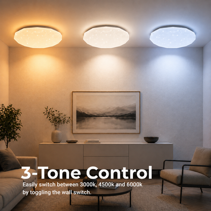 Εξάγωνο φωτιστικό οροφής LED 23 cm, 22W, 3000K / 4000K / 6000K, Λευκά, μεταλλικά και ακρυλικά φωτιστικά οροφής LED Προεπιλεγμένος τίτλος Alessandro Design