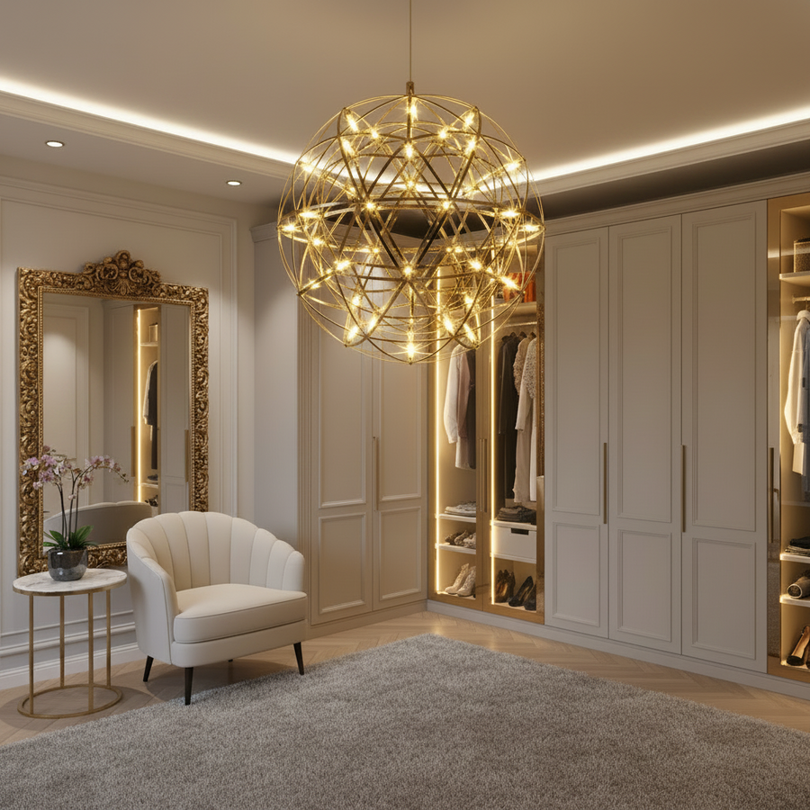 Crystal LED KILKENNY Culmino Πολυέλαιος, 144W, Neutral Light, Διάμετρος 60cm, Χρυσός
