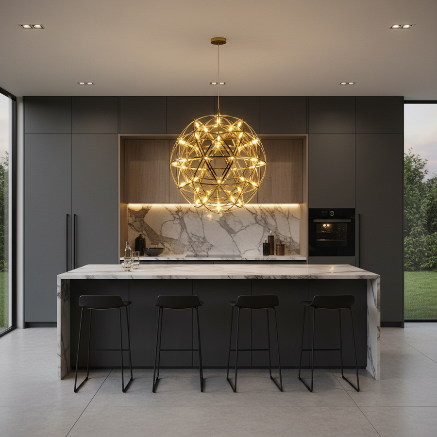 Crystal LED KILKENNY Culmino Πολυέλαιος, 144W, Neutral Light, Διάμετρος 60cm, Χρυσός