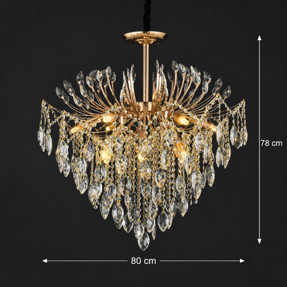 Crystal Chandelier CC9313/12FGD, 12x E14, Διάμετρος 50cm, Χρυσός