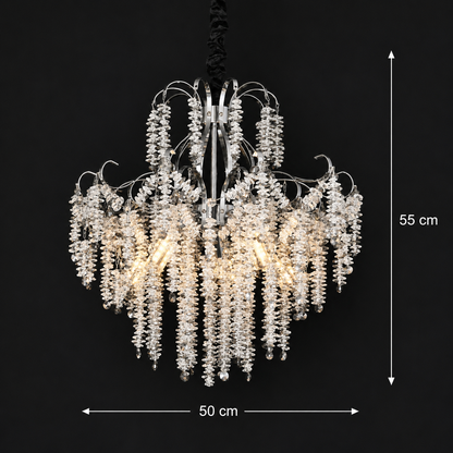 Πολυέλαιος Crystal CC9311/5CH, 5x E14, Διάμετρος 50cm, Χρώμιο