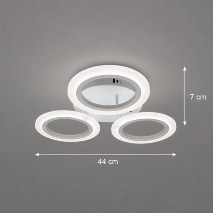 ΜΕΓΑΛΟΣ πολυέλαιος LED 27W, 3 Κύκλοι, Ουδέτερο φως, Λευκό