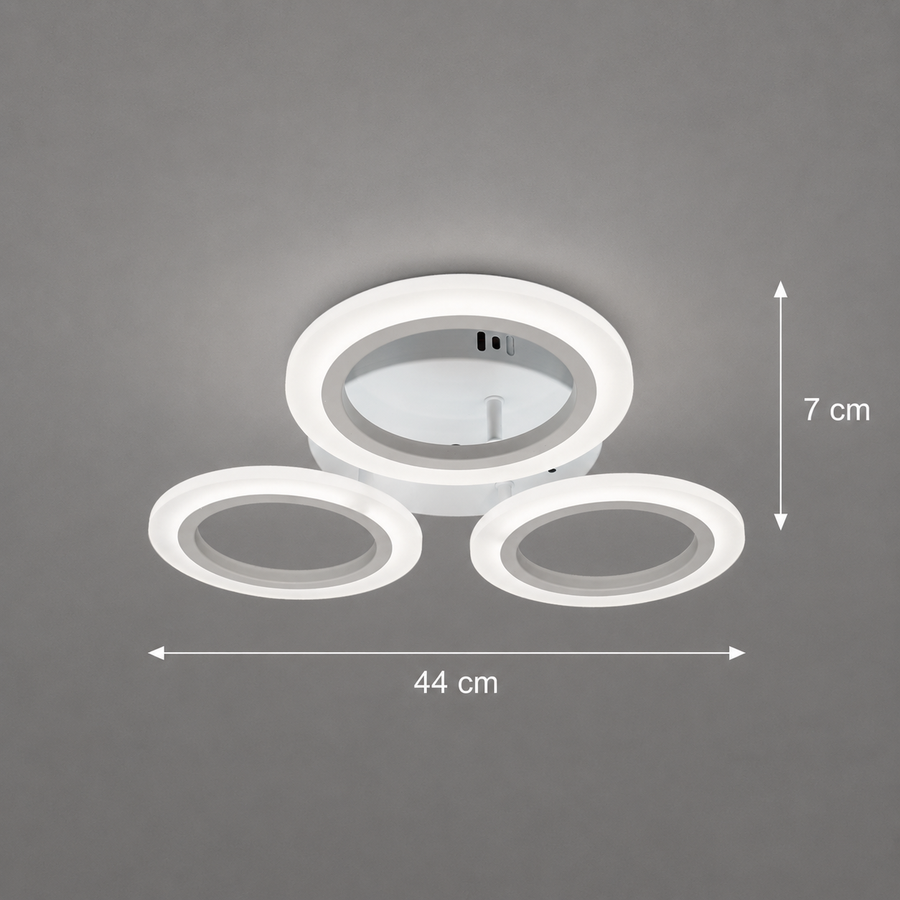 ΜΕΓΑΛΟΣ πολυέλαιος LED 27W, 3 Κύκλοι, Ουδέτερο φως, Λευκό