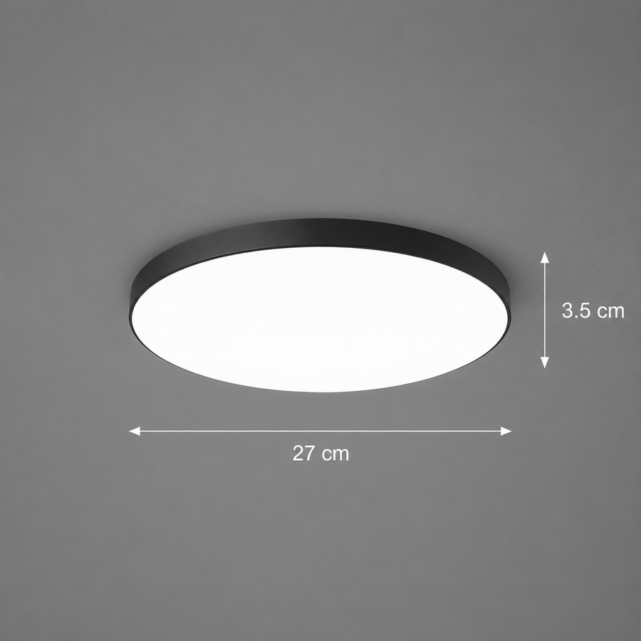 SOLIS LED φωτιστικό οροφής 27cm 20W Cold Light, Μαύρο