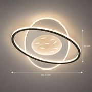 Πολυέλαιος LED με τηλεχειριστήριο VOLTA 125W, Οβάλ, Κρύο/Ζεστό/Ουδέτερο φως, Ρυθμιζόμενο, Μαύρο