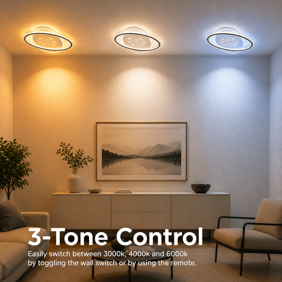 Πολυέλαιος LED με τηλεχειριστήριο VOLTA 125W, Οβάλ, Κρύο/Ζεστό/Ουδέτερο φως, Ρυθμιζόμενο, Μαύρο