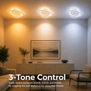 Πολυέλαιος LED με τηλεχειριστήριο VOLTA 125W, Οβάλ, Κρύο/Ζεστό/Ουδέτερο φως, Ρυθμιζόμενο, Λευκό