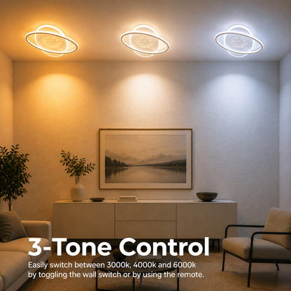 Πολυέλαιος LED με τηλεχειριστήριο VOLTA 125W, Οβάλ, Κρύο/Ζεστό/Ουδέτερο φως, Ρυθμιζόμενο, Λευκό