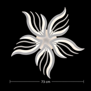 Πολυέλαιος LED με τηλεχειριστήριο SAKURA 62W, 5 πέταλα, Κρύο/Ζεστό/Ουδέτερο φως, Ρυθμιζόμενο, Λευκό