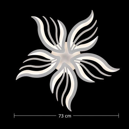 Πολυέλαιος LED με τηλεχειριστήριο SAKURA 62W, 5 πέταλα, Κρύο/Ζεστό/Ουδέτερο φως, Ρυθμιζόμενο, Λευκό