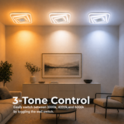 Πολυέλαιος LED NEXA 3D 46W, Τετράγωνο, Κρύο/Ζεστό/Ουδέτερο φως, Λευκό