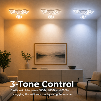 Πολυέλαιος LED με τηλεχειριστήριο LILY 40W, 3 Στοιχεία, Κρύο/Ζεστό/Ουδέτερο φως, Ρυθμιζόμενο, Λευκός πολυέλαιος LED με τηλεχειριστήριο Προεπιλεγμένος τίτλος Alessandro Design