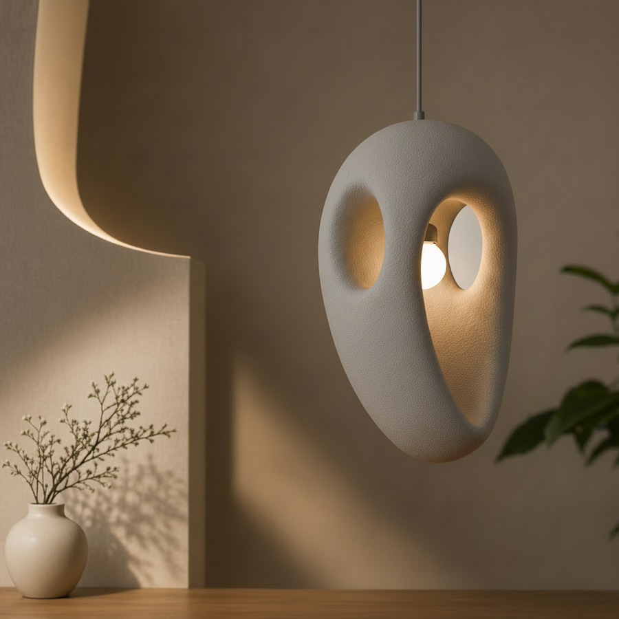 Lustra Moderna EON Eleganza, 49 cm, Suspendata, 1 X E27, Gri, Metal si Spuma, Inaltime Reglabila