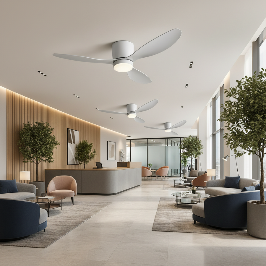 Lustra LED Ventilator VENTIS cu Telecomanda, 21 W, D80cm, Lumina Rece/Neutra/Calda, Metal si Plastic, Alb