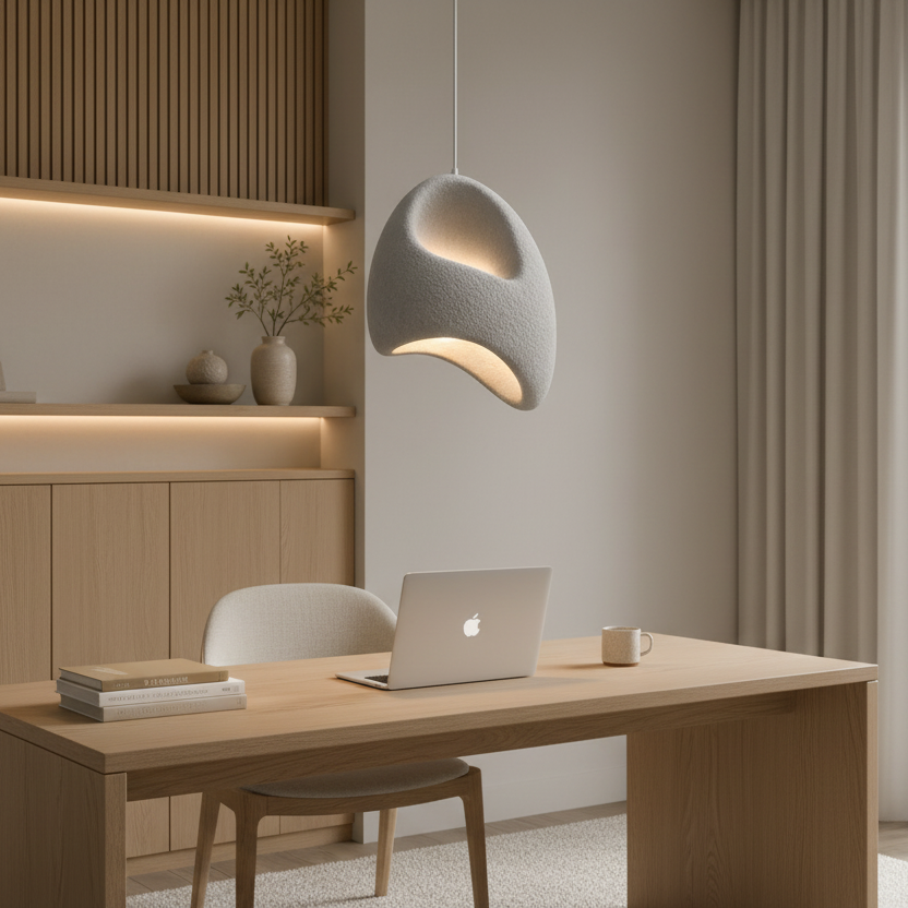 Lustra Moderna VANTA, 32 cm, Suspendata, 1 X E27, Gri, Metal si Spuma, Inaltime Reglabila Lustre Moderne Default Title Alessandro Design