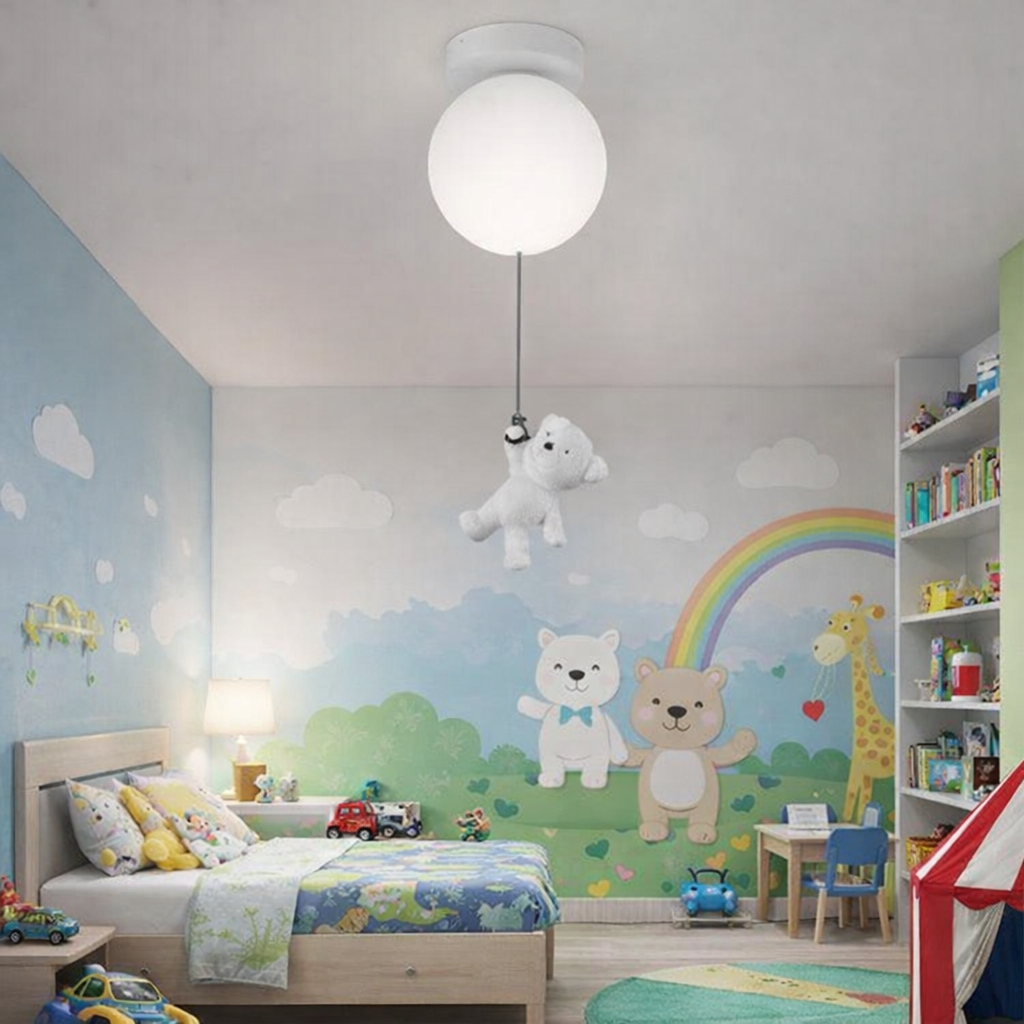 URSULETI LED Πολυέλαιος Σφαίρα 20cm, Ύψος 52cm, 1xE27, Κρεμαστοί Παιδικοί Πολυέλαιοι Προεπιλεγμένος τίτλος Alessandro Design