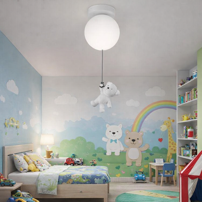 URSULETI LED Πολυέλαιος Σφαίρα 20cm, Ύψος 52cm, 1xE27, Κρεμαστοί Παιδικοί Πολυέλαιοι Προεπιλεγμένος τίτλος Alessandro Design