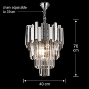 Crystal Chandelier BLOIS Nobile 5xE14, Διάμετρος 40cm, Χρώμιο, Ρυθμιζόμενο ύψος Crystal Chandeliers Προεπιλεγμένος τίτλος Alessandro Design
