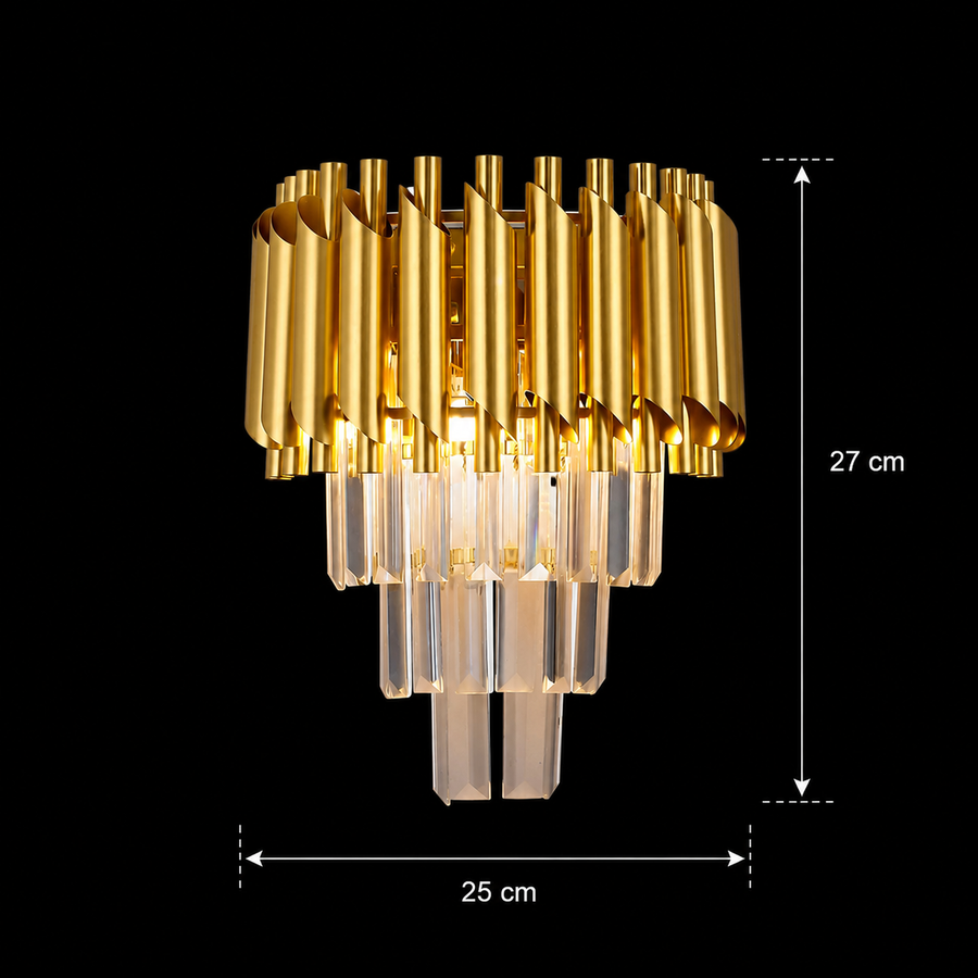 Aplica Candelabru Cristal VERSAILLES Piccolo, 2xE14, Auriu Aplice de Interior Default Title Alessandro Design