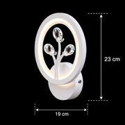 Φωτιστικό τοίχου DAISY LED, 14W, Κρύο/Ζεστό/Ουδέτερο φως, Λευκό με κρυστάλλινα φώτα τοίχου εσωτερικού χώρου Προεπιλεγμένος τίτλος Alessandro Design