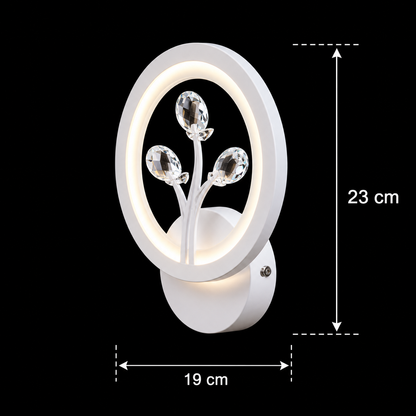 Φωτιστικό τοίχου DAISY LED, 14W, Κρύο/Ζεστό/Ουδέτερο φως, Λευκό με κρυστάλλινα φώτα τοίχου εσωτερικού χώρου Προεπιλεγμένος τίτλος Alessandro Design