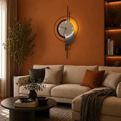 Luna Διακοσμητικό φωτιστικό τοίχου LED 83W Διάμετρος 120CM Κρύο/Ουδέτερο/Ζεστό φως Μαύρο