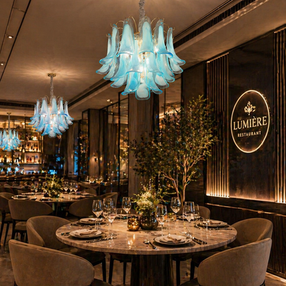 Candelabru Cristal MURANO Magno 7xE14, D60 cm, Albastru, Inaltime Reglabila, Metal si Cristal Candelabre Cristal Default Title Alessandro Design
