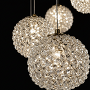 Candelabru Cristal MILLE, 7xG9 , Diametru 60cm x Inaltime 340cm, Cristal si Metal, Auriu