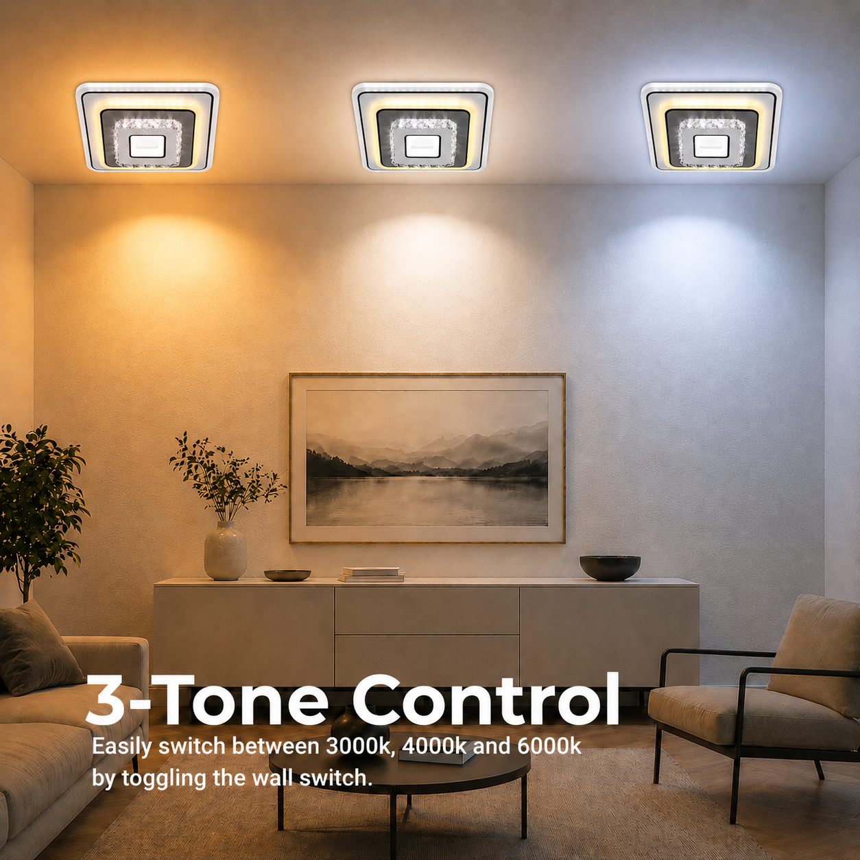 Crystal LED πολυέλαιος MITA 39W, 20x20cm, Τετράγωνο, Κρύο/Ζεστό/Ουδέτερο φως, Λευκοί πολυέλαιοι LED Προεπιλεγμένος τίτλος Alessandro Design