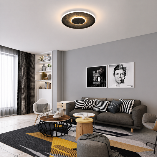 Lustra LED cu telecomandă LT656BK, 3000/4000/6000K, Ø40.5,46W, Negru Lustre LED cu Telecomanda Default Title Alessandro Design