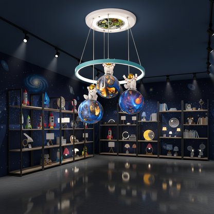 Lustra LED ASTRONAUT 35W, 3xE27, lumina Rece/Calda/Neutra, Alb Lustre Copii Default Title Alessandro Design