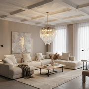 Candelabru Cristal TWEEZE Magno, Φ60cm, 12xE14, Auriu, Metal si Cristal