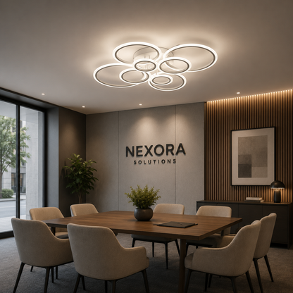 Πολυέλαιος LED με τηλεχειριστήριο BETTY 127W, 8 κύκλοι, Κρύο/Ζεστό/Ουδέτερο φως, Ρυθμιζόμενο, Λευκό