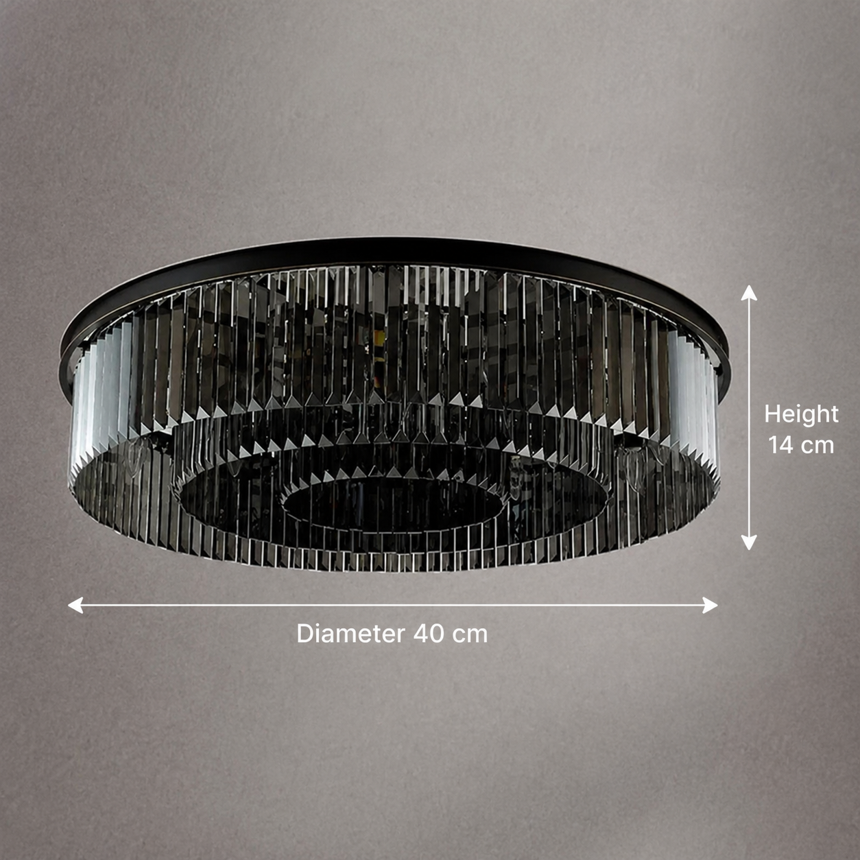 Crystal Chandelier Brady Ø40 cm, 6xE14, Grey Crystal Chandeliers Προεπιλεγμένος τίτλος Alessandro Design