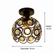 Vera Chandelier, 1x E27, Διάμετρος 18cm, Μαύροι, Μεταλλικοί και Κρύσταλλοι Classic Chandeliers Προεπιλεγμένος τίτλος Alessandro Design
