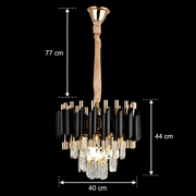 Nobile VERSAILLES Crystal Chandelier 5xE14, Διάμετρος 40cm, Γυαλιστερό χρυσό και μαύρο